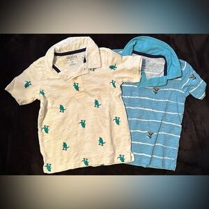 OshKosh B'gosh Kids' Cream and Blue Polo Set